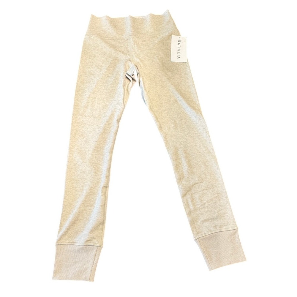 NWT‎ Athleta Softluxe Tight Leggings Ribbed Cuff Heather Gray - Medium